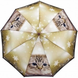 Милый зонт с котиком Popular, полуавтомат, арт. 1236-1